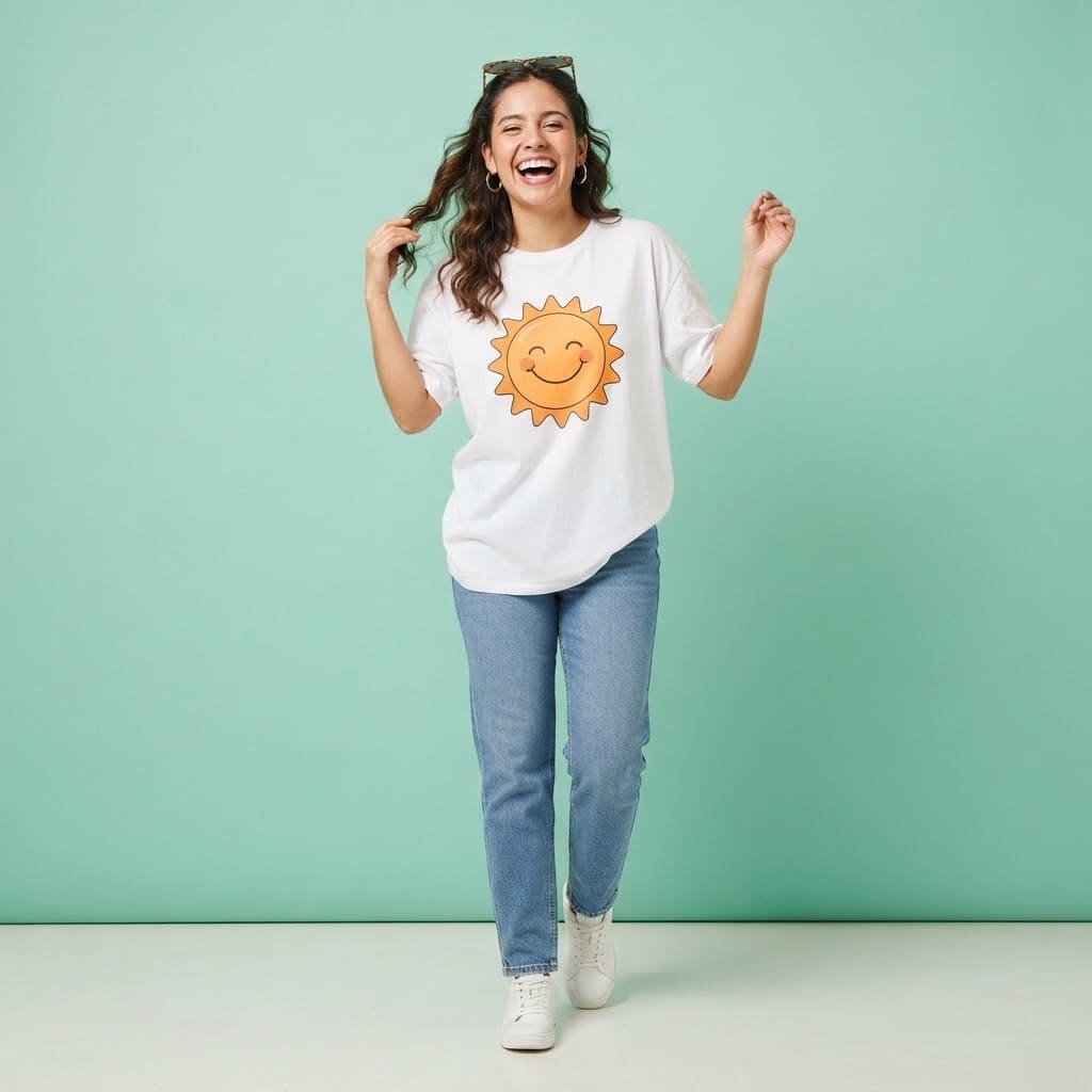 Camiseta estampada de sol