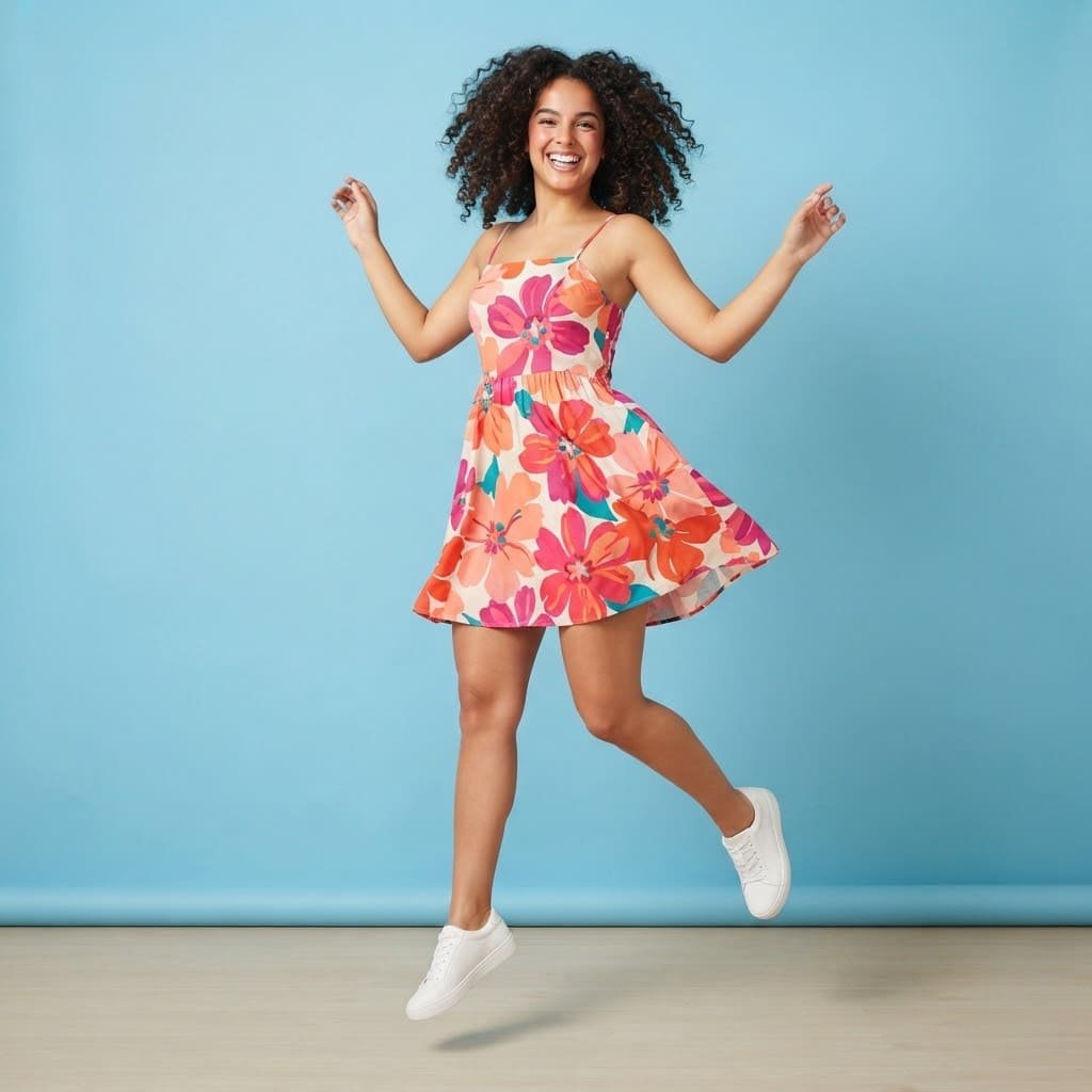Vestido corto de flores