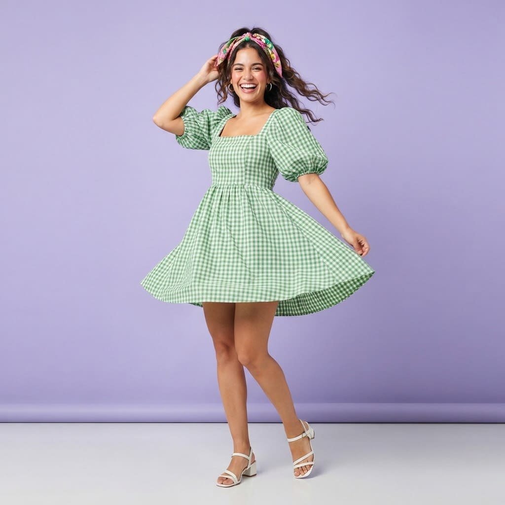 Vestido de cuadros vichy